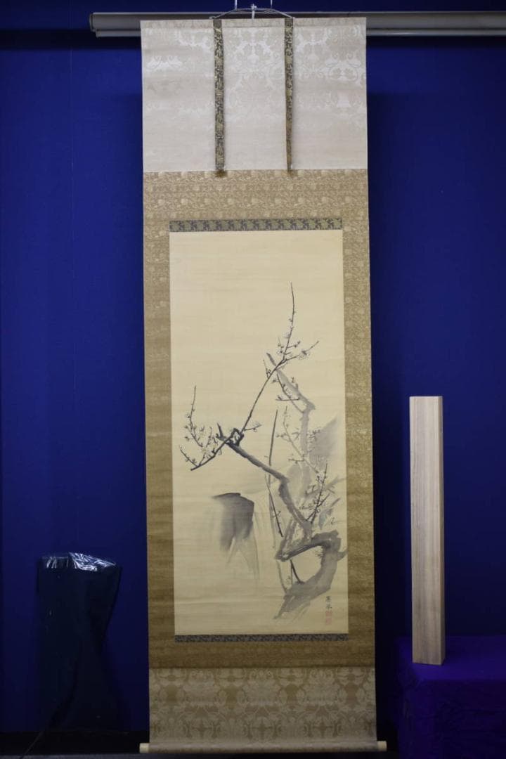 模写/圓山応挙/円山応挙/白梅に鴬図/絹表装/布袋屋掛軸HI-74 - メルカリ
