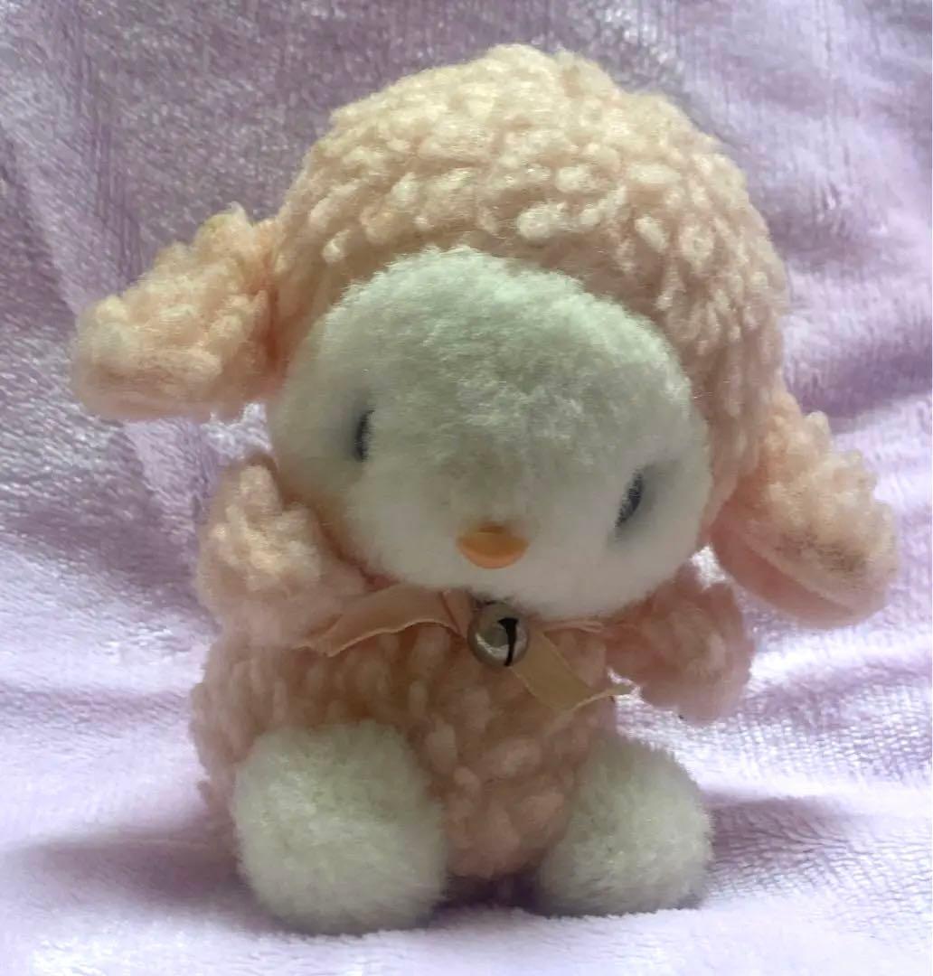昭和レトロ ファンシー ピンク 羊 ひつじ ぬいぐるみ ラム マスコット