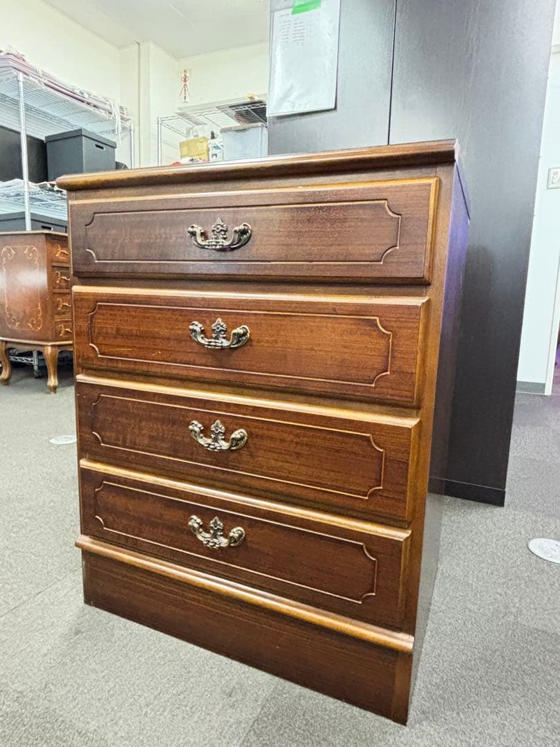 カリモク ブラウン木製チェスト 4段引き出し コロニアル COLONIAL（カリモク家具） カリモク コロニアル チェスト 木製