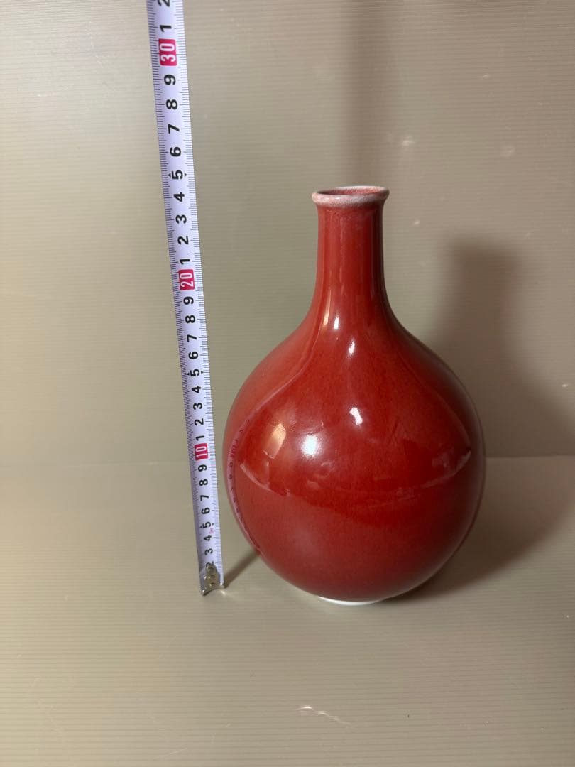 2742 松右衛門作 紅釉 花瓶