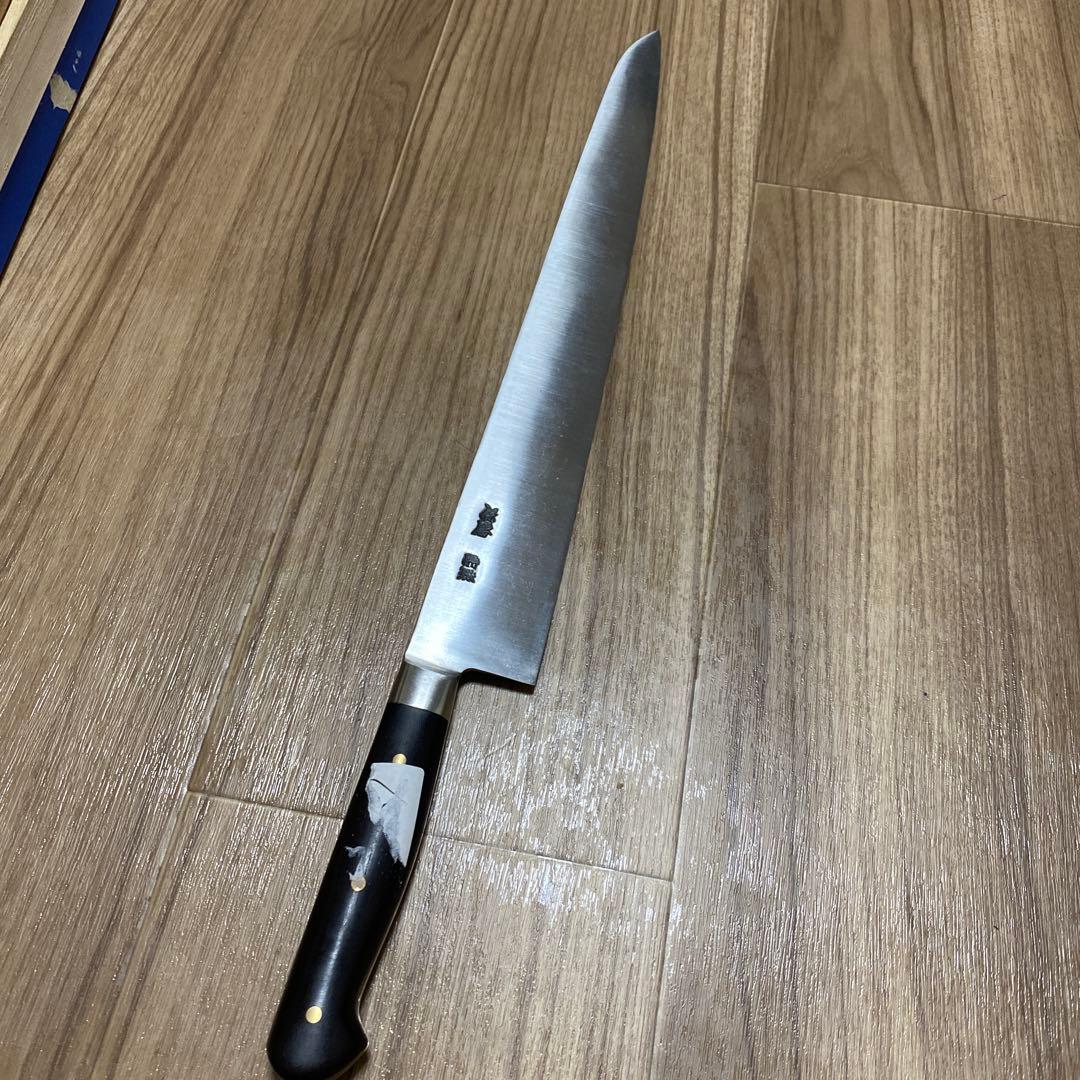 筋引き　包丁　刃渡り尺一 中川作 煌 STRIX 和切付筋引き (黒摺漆鞘付) – 堺一文字光秀