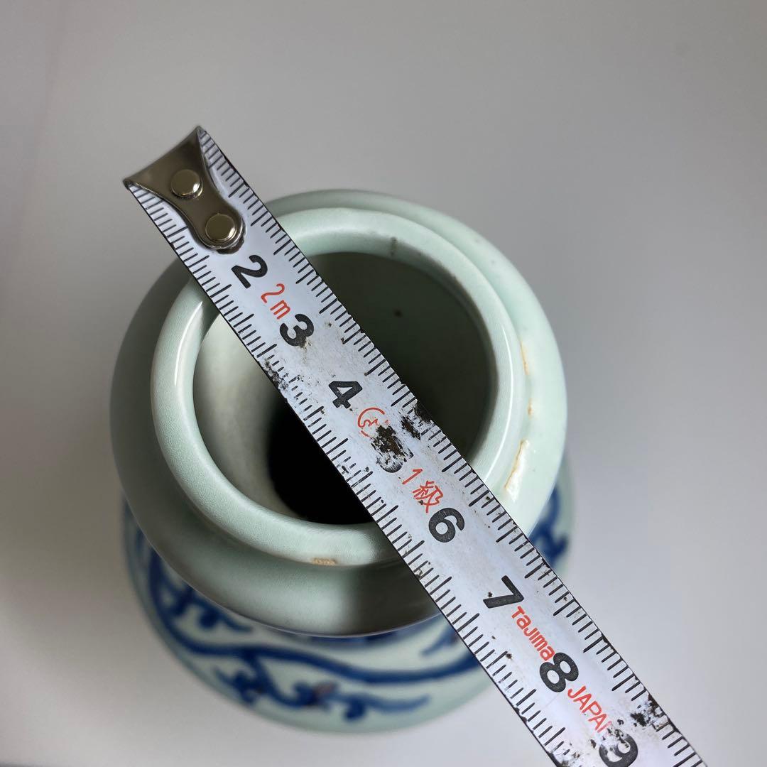 中国清時代 大清光緒年製 釉裏紅人物画花瓶 高さ約24㎝ 東Y7-0331☆2F