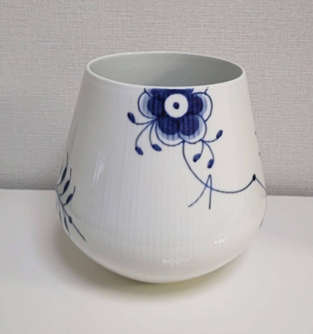 【美品】ロイヤルコペンハーゲン メガ フラワーベース L サイズ ROYAL COPENHAGEN（ロイヤルコペンハーゲン） ブルーフルーテッド メガ