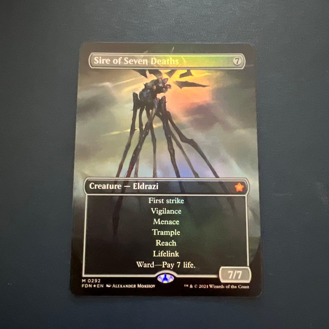 【mtg】七つの死の種父 英語版ボーダーレスFoil ファウンデーションズFDN mtg 超稀少 英語版 ボーダーレス 七つの死の種父 fdn - メルカリ