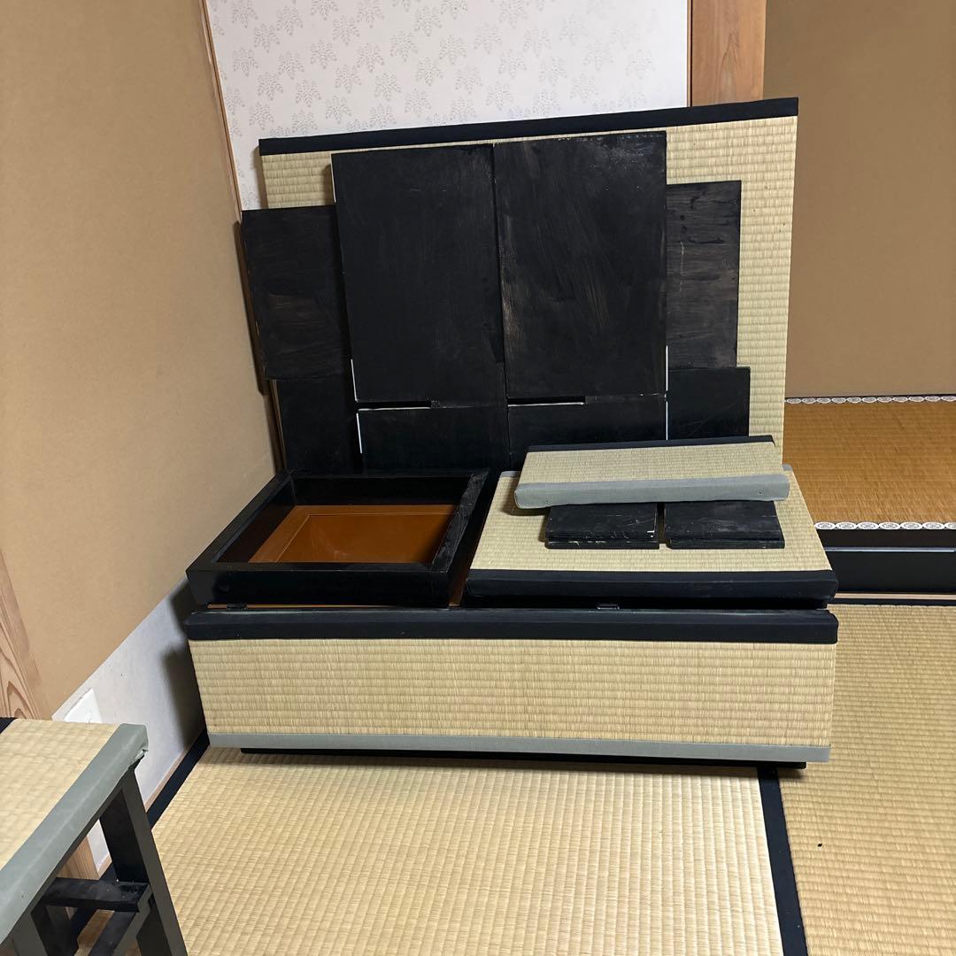 楽々茶棚 (立礼)組立点前座、炉壇ボックス、建水台、貴人畳の角の台の