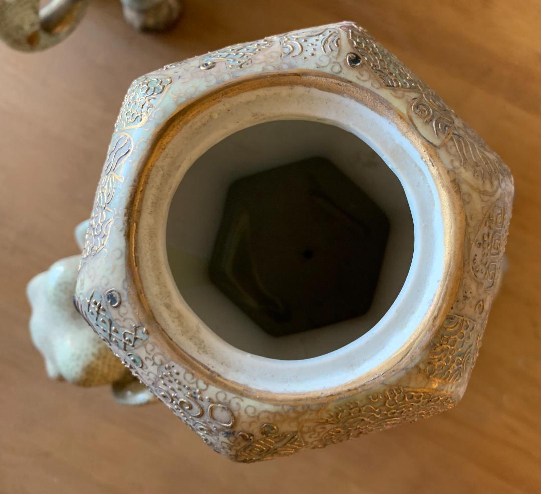 Yuki_Tanaka I'香炉 金襴手 細密 金彩 一対 2 頭 現状品