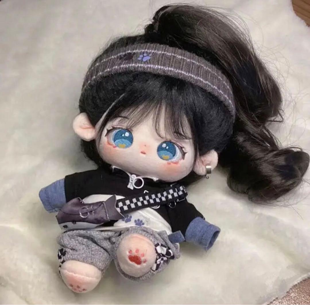 無属性ぬいぐるみ 20cm スケルトン入り+ポニーテールウィッグ付き 棉花