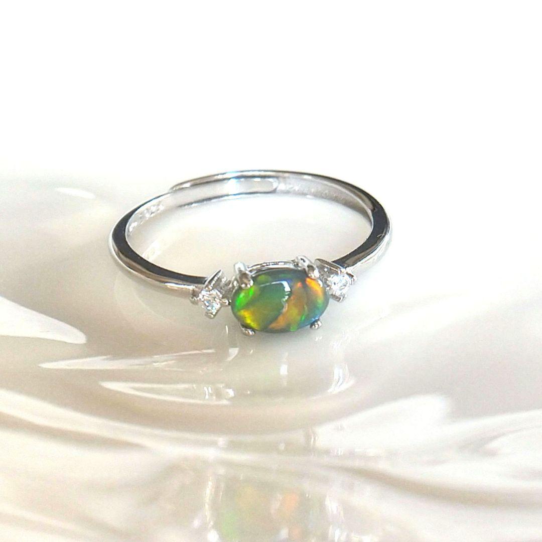 0.31ct ブラックオパール リング