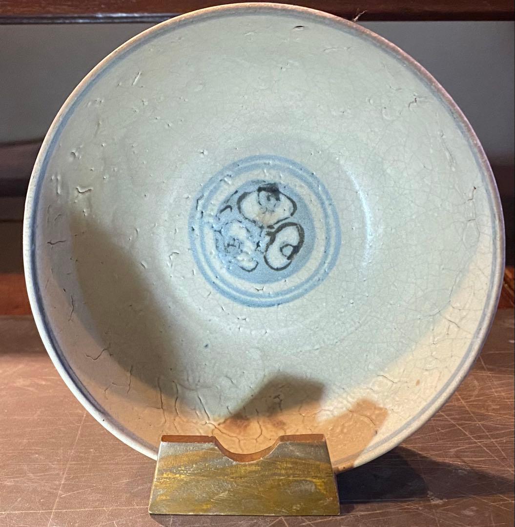 中国汕頭・スワトウ染付絵皿　鑑賞台付 沈船品・ヴィンテージ　レア ・台湾茶器 中国汕頭・スワトウ染付絵皿 鑑賞台付 沈船品・ヴィンテージ レア
