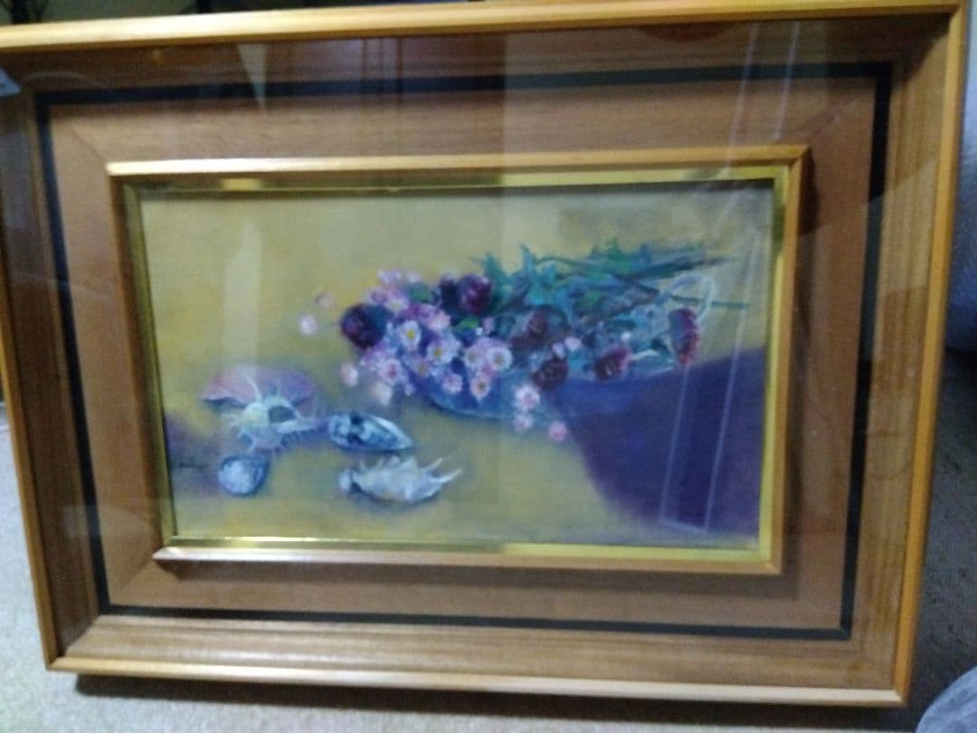 松井叔生　1970年作　花篭と貝と　油彩画 松島正幸 『三色スミレ』 油彩画 - 北海道画廊