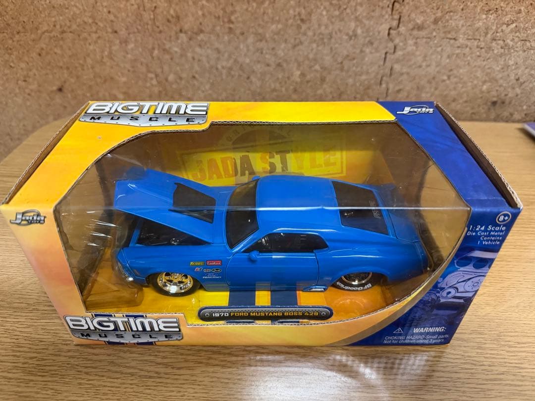 【廃番】1970 Ford Mustang Boss 429 Jada 1/24 Jada 1:24 1970 Ford Mustang Boss 429 - Blue with Black Flames