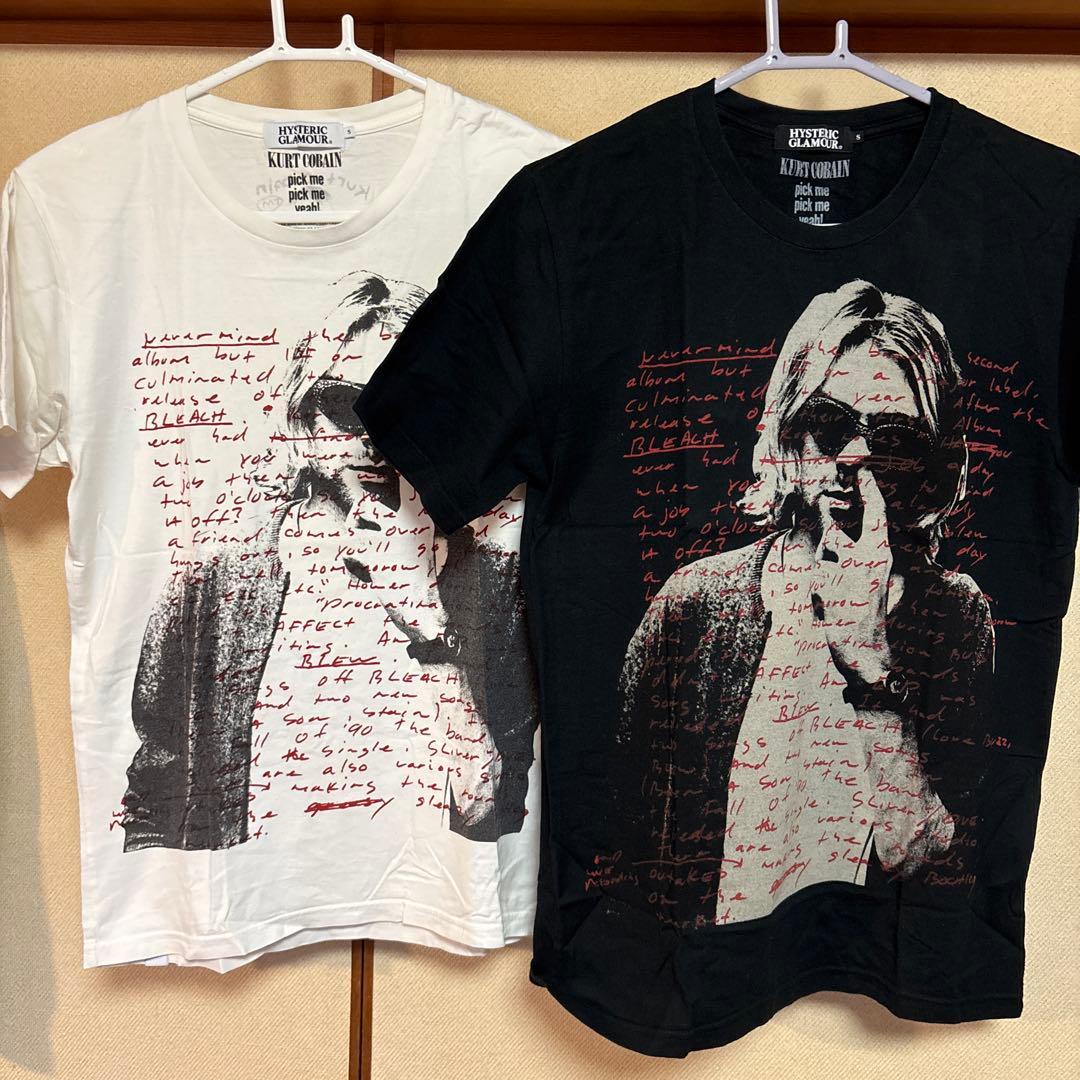 【レア】ヒステリックグラマー カート・コヴァーン 白 黒 2着セット Tシャツ レア】ヒステリックグラマー カート・コヴァーン 白 黒 2着セット T