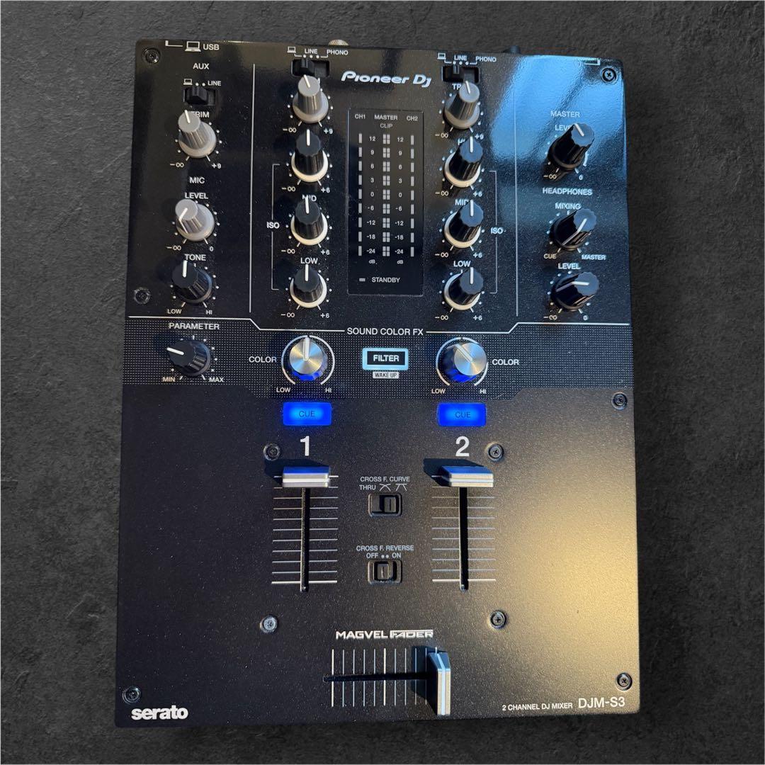 美品 Pioneer DJ DJM-S3 2チャンネルミキサー Pioneer新商品！SeratoですぐにDVSが始められる2チャンネルミキサー