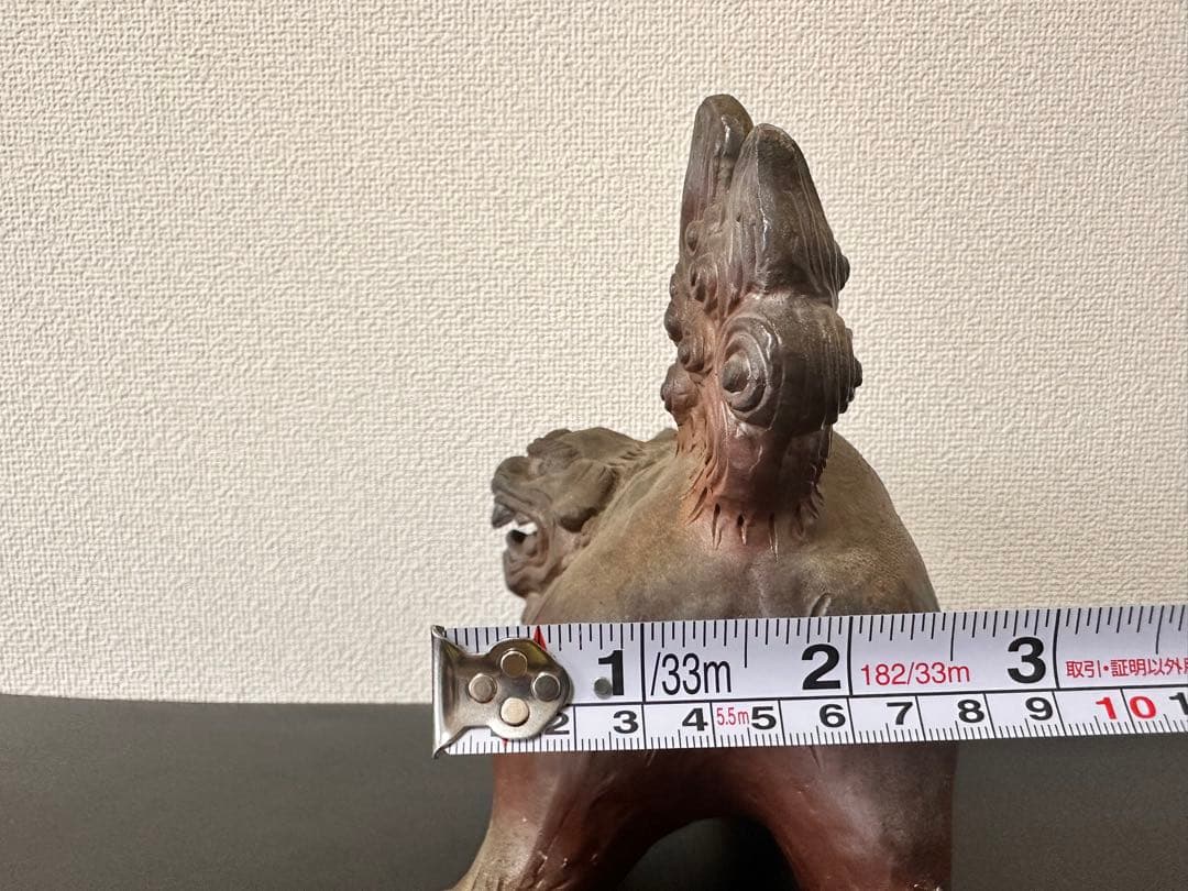 備前焼 唐獅子 置物 木南知加選 在刻銘 時代物 古美術 骨董品 縁起物