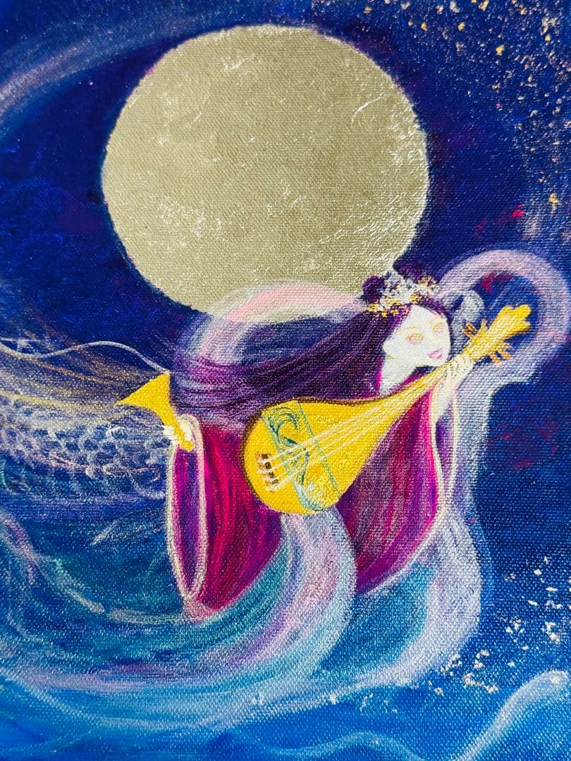 風水開運神仏絵画　弁財天と神の遣い～月光星水を舞う白龍白蛇　sunsui様作品 来年は巳年なので 年末までに「白蛇弁才天」を 描きたいです。 添付