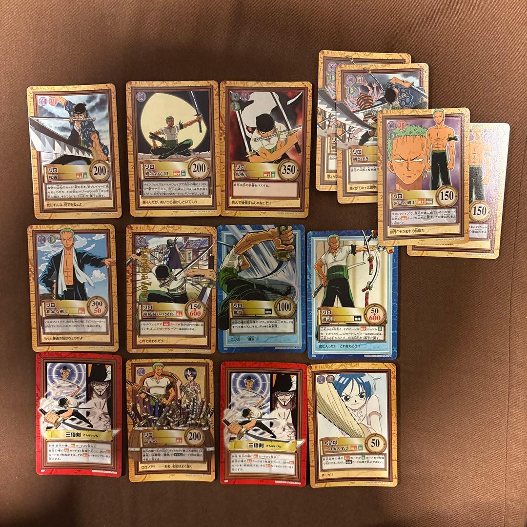 旧ワンピースカード　ゾロまとめ売り 超希少美品】ワンピースカード 旧裏 初期 ゾロ（初期刀フルセット付き