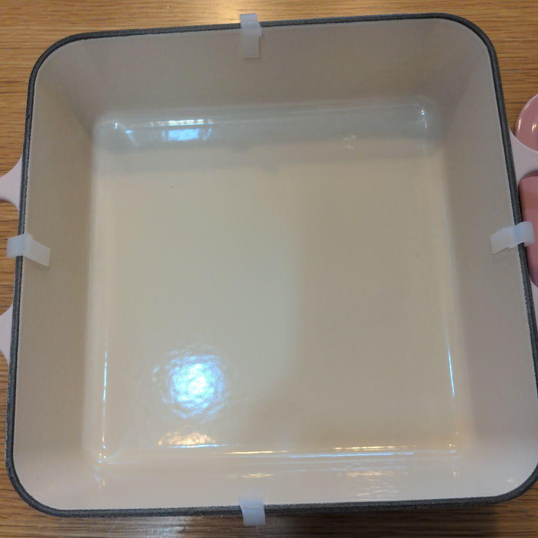 極美)LE CREUSET シグニチャー ココット スクエア シフォンピンク