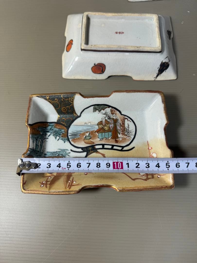 2374 九谷焼 角皿 5客 時代物 - メルカリ