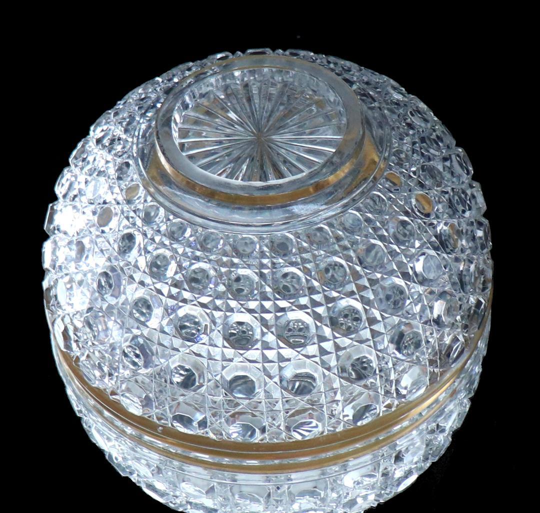 オールド・バカラ 美術館級 特注品 2kg 金縁特大鉢 ディアマンピエー