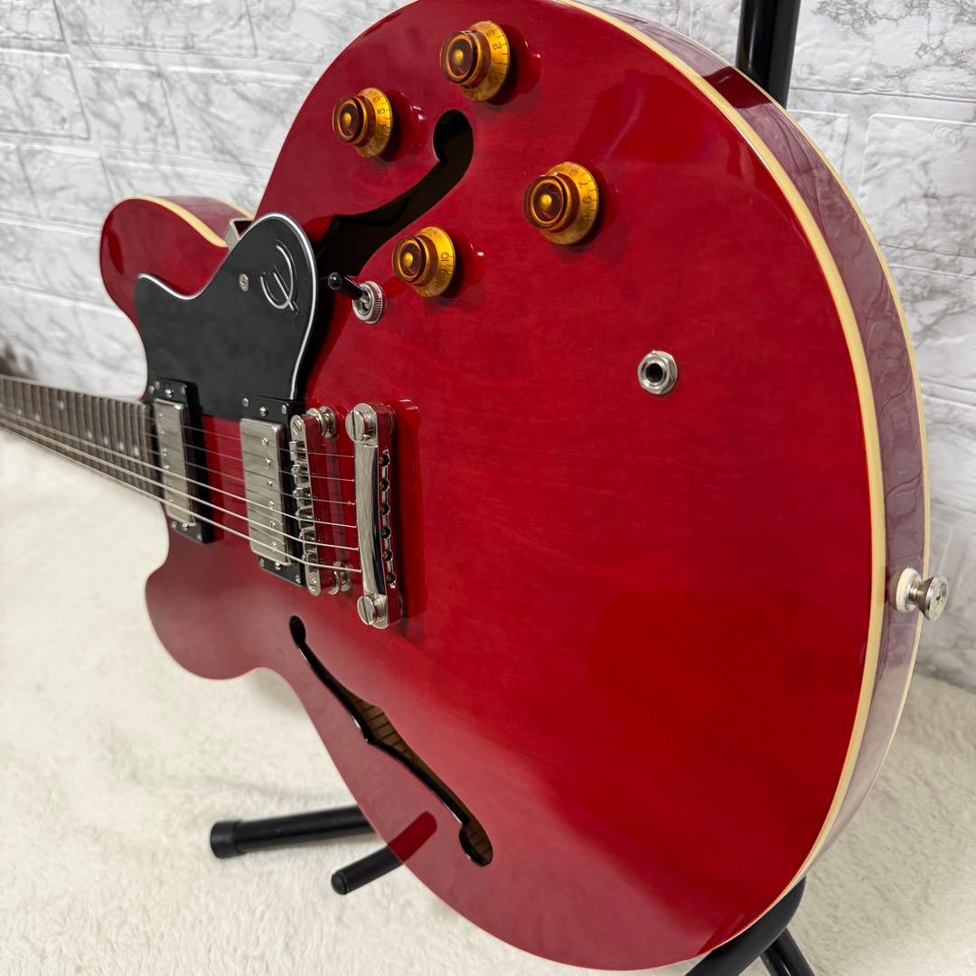 美品 Epiphone エピフォン Dot CH セミアコ エレキギター ケース