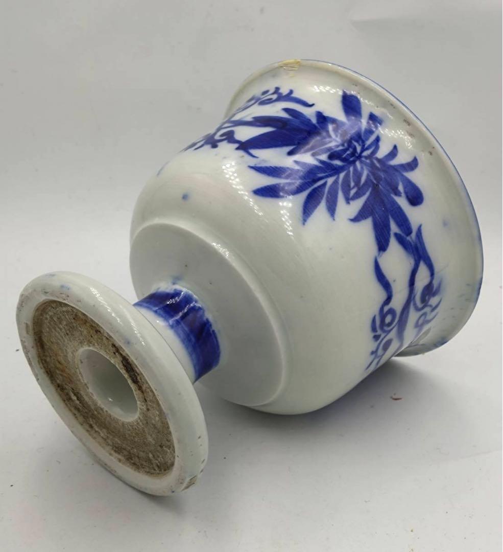 アンティーク 明治期 盃洗 ベロ藍 11.5cm - メルカリ
