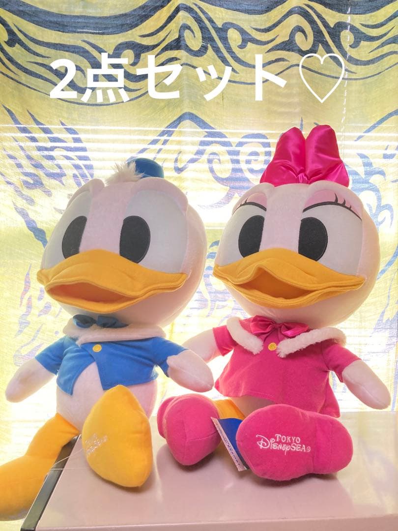 ドナルド　デイジー　ぬいぐるみ ディズニーランド ドナルド デイジー ぬいぐるみ レトロ - メルカリ