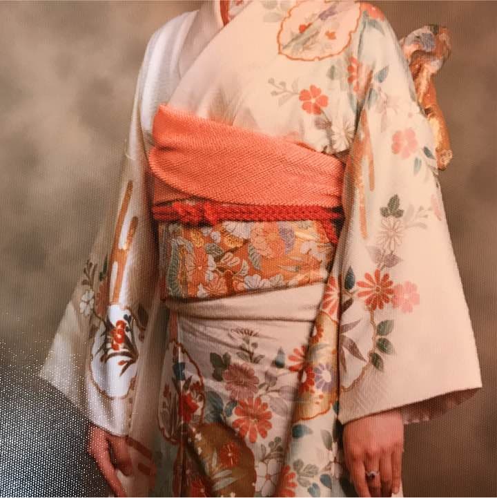 礼装用 帯】 正絹 成人式 オレンジ&ゴールド