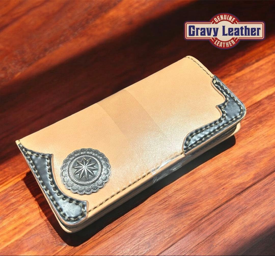 Gravy Leather サドルレザー×コードバン 長財布 ロング ウォレット