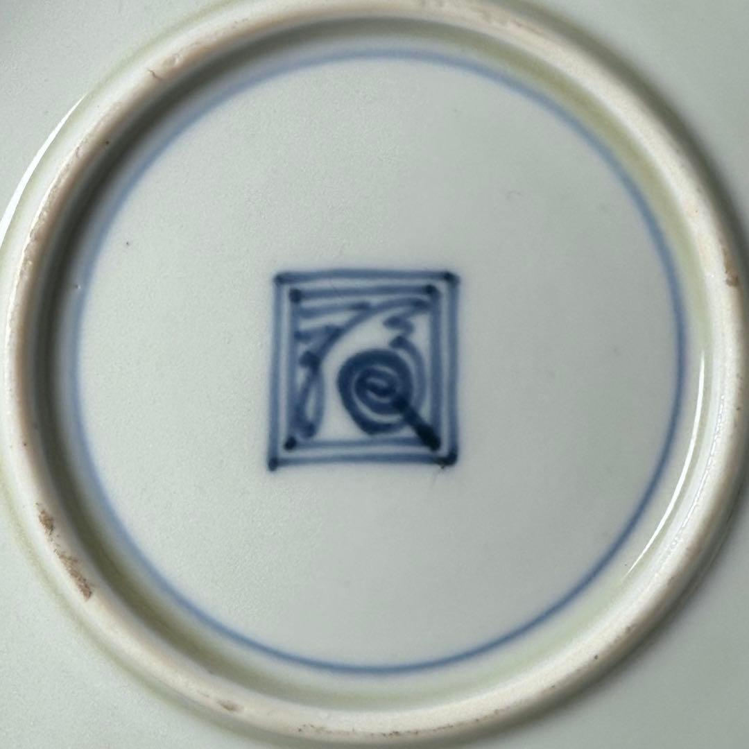 大正時代　十二代柿右衛門　錦　鳳凰絵高台皿　角福　桐箱　裏唐草文様　21.7cm