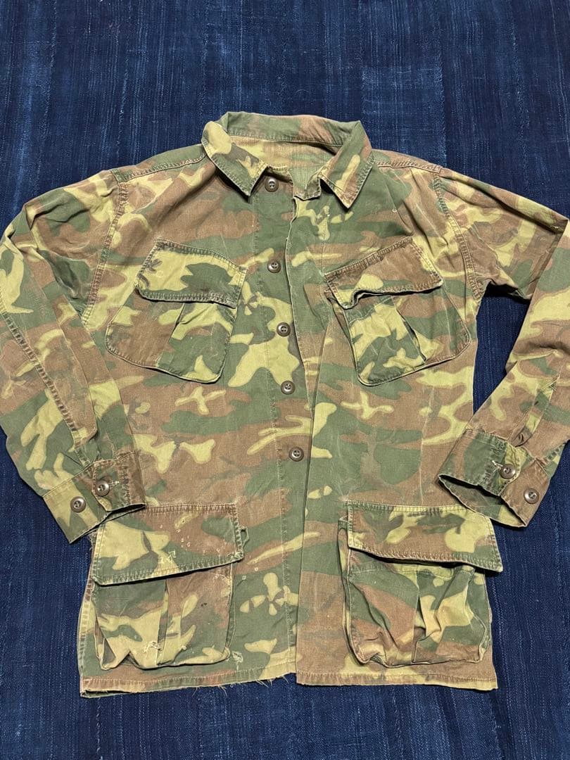 60s 実物】US ARMY ジャングルファティーグ ERDL リーフカモ - メルカリ