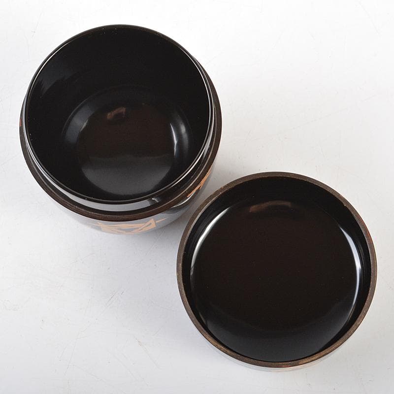 茶道具 輪島塗 岡本陽斎作 鱗鶴蒔絵 黒中棗 共箱 V R5809の通販はau