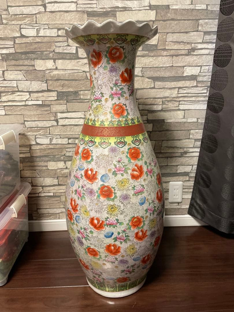 花柄陶器花瓶 大きめ 楽天市場】仏間 花瓶 カメ型 金芙蓉 7号 陶器 おしゃれ 25センチ