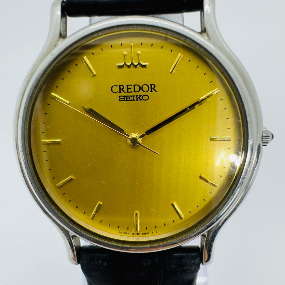 ✨SEIKO✨セイコー✨8J81-6A30✨クレドール✨ゴールド文字盤✨腕時計✨ ☆稼働品☆SEIKO セイコー☆8J81-6A30☆CREDOR クレドール☆QZ