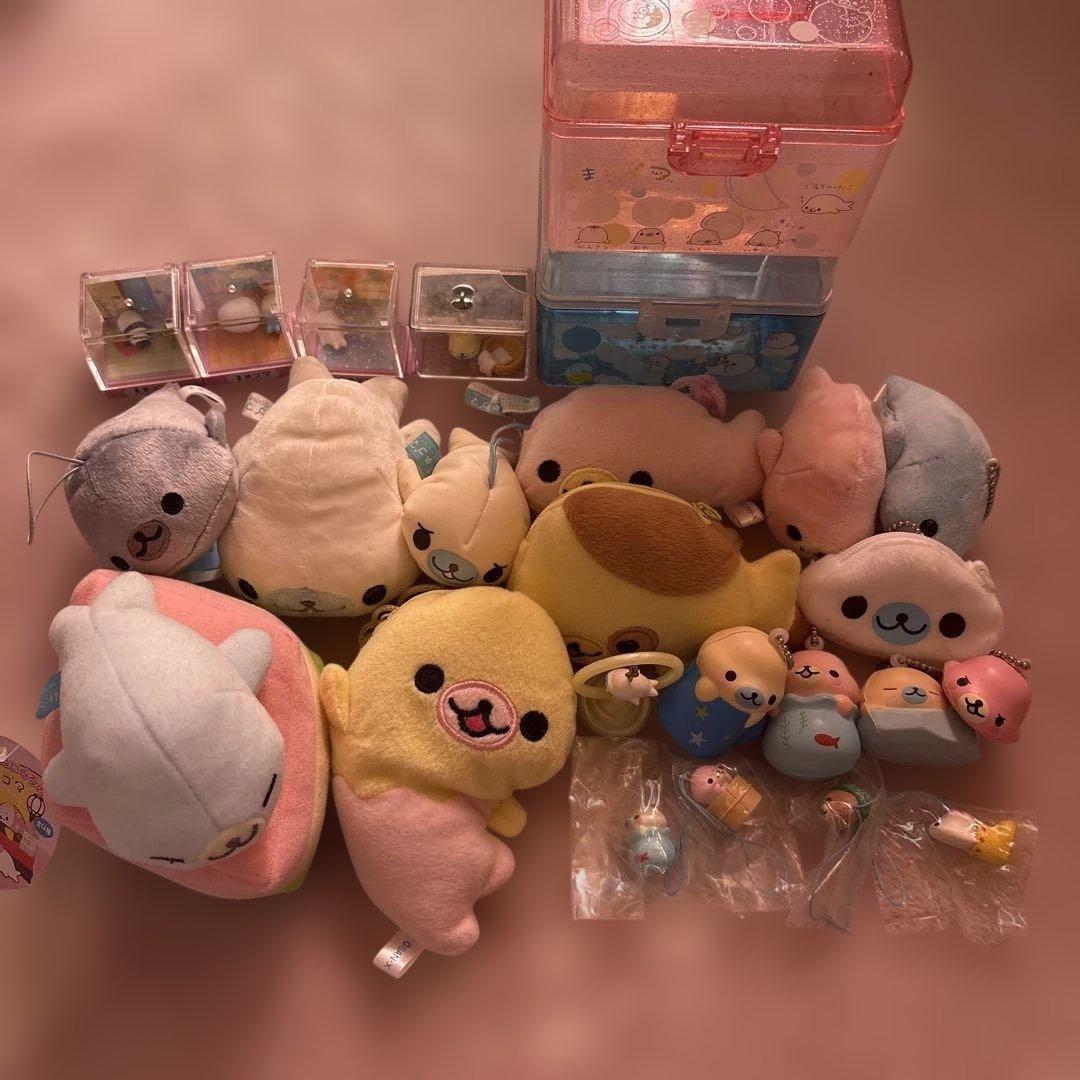 まめゴマグッズぬいぐるみ　まめゴマリウム 平成レトロ まめゴマ気球＆てのりサイズぬいぐるみのセット！サンエックスネット