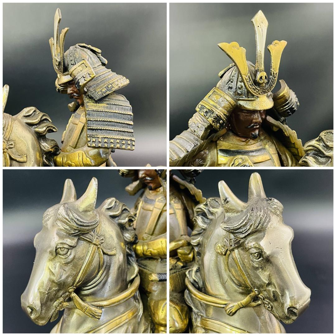 色絵鋳銅製 騎馬武者像 楠木正成 約5.1kg ブロンズ像 R8SC11 - メルカリ
