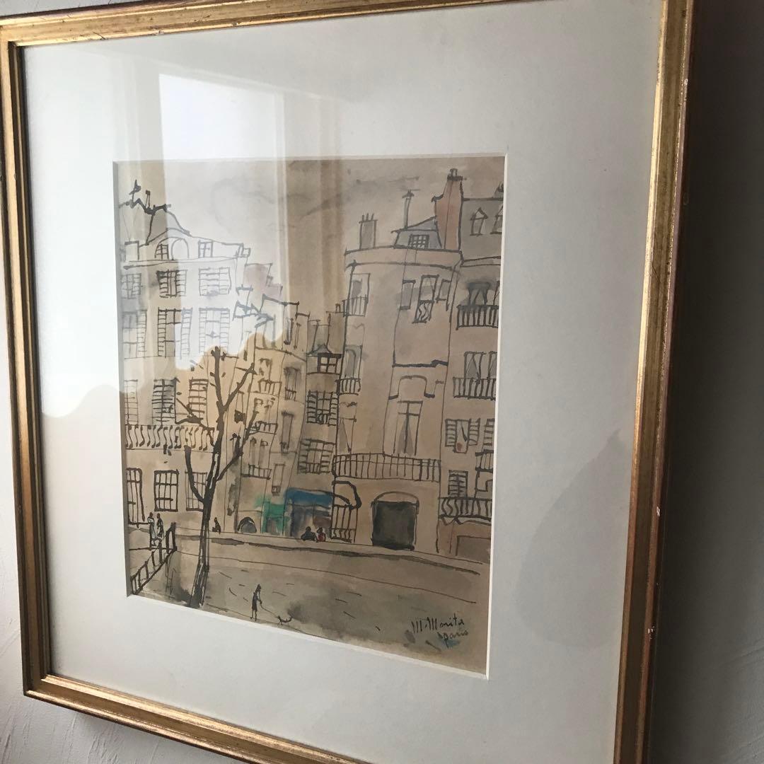 【パリの風景】サイン署名入り 水彩画（油彩風タッチ・匿名配送可） 油彩 油絵 パリ風景画【Lucien Delarue】 印象派 サイン F6号 - メルカリ