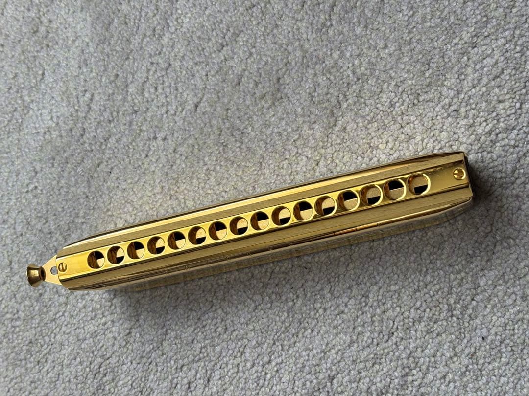 Hohner Super 64 Chromonica Harmonica Gold Finish with Case Unused