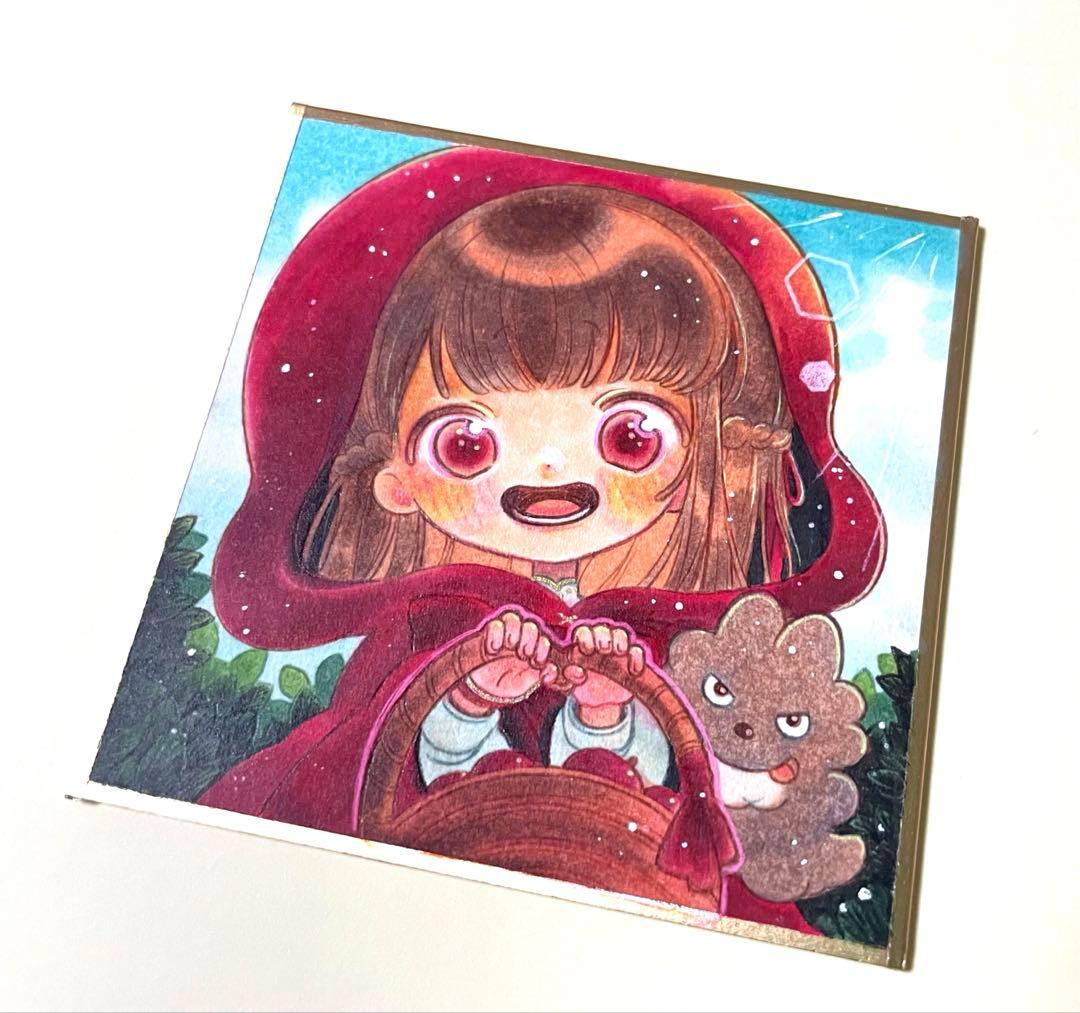 手描き オリジナルイラスト 女の子 豆色紙 原画 - メルカリ