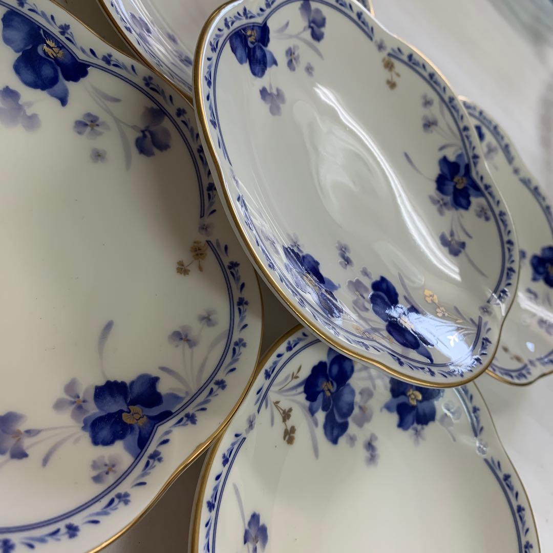 Q9)HOYA IVORY CHINA 青藍 花柄 5枚セット - メルカリ