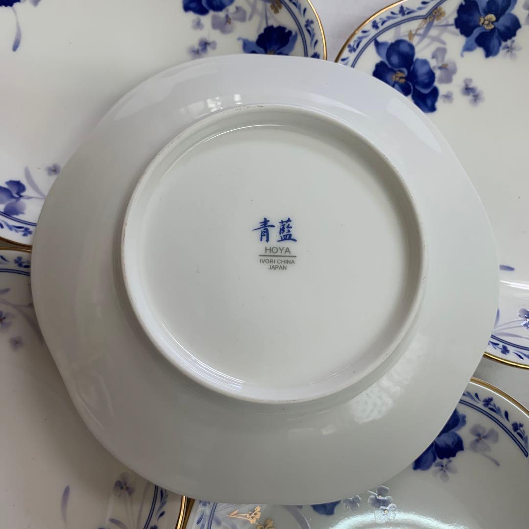 Q9)HOYA IVORY CHINA 青藍 花柄 5枚セット - メルカリ