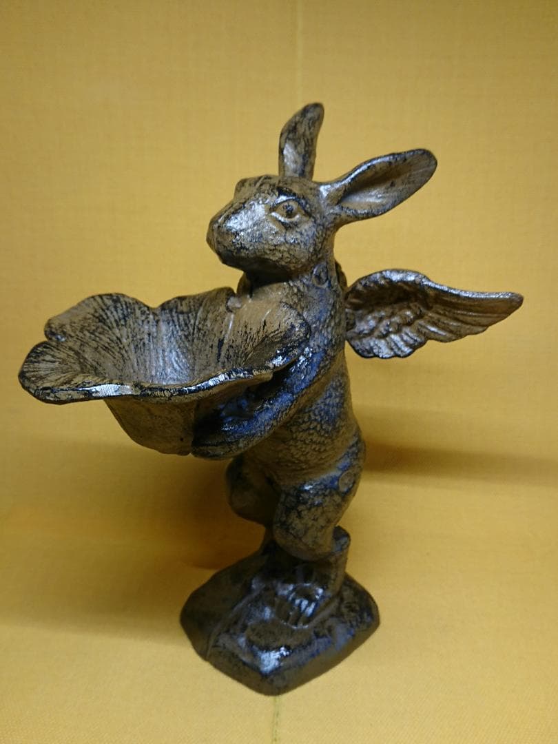 【美品】ウサギ　兎　天使　金属　置物　インテリア　工芸品　美術品　A3420 楽天市場】うさぎの置物 銀雅堂 「卯」置物 ゴールド数量限定 うさぎ