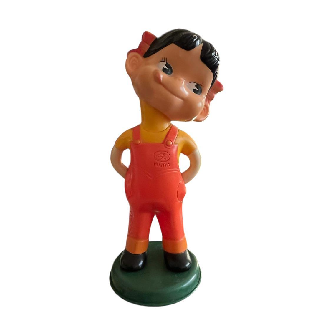 ☆不二家 ペコちゃん人形 ソフビ 昭和レトロ ヴィンテージ 高さ約31cm