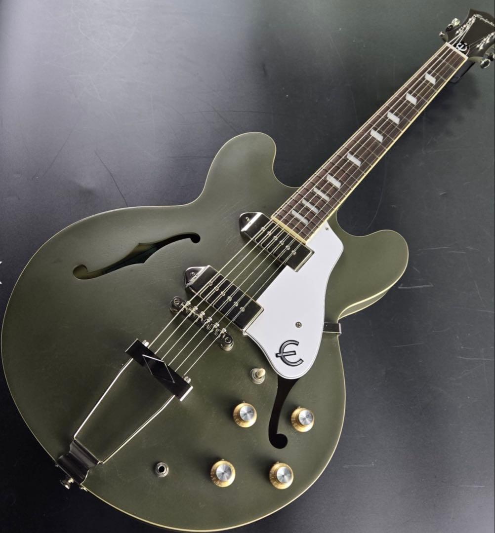 Epiphone Casino Worn Olive Drab中古美品 Pre Owned Epiphone Casino Worn Olive Drab With Case — Truetone Music
