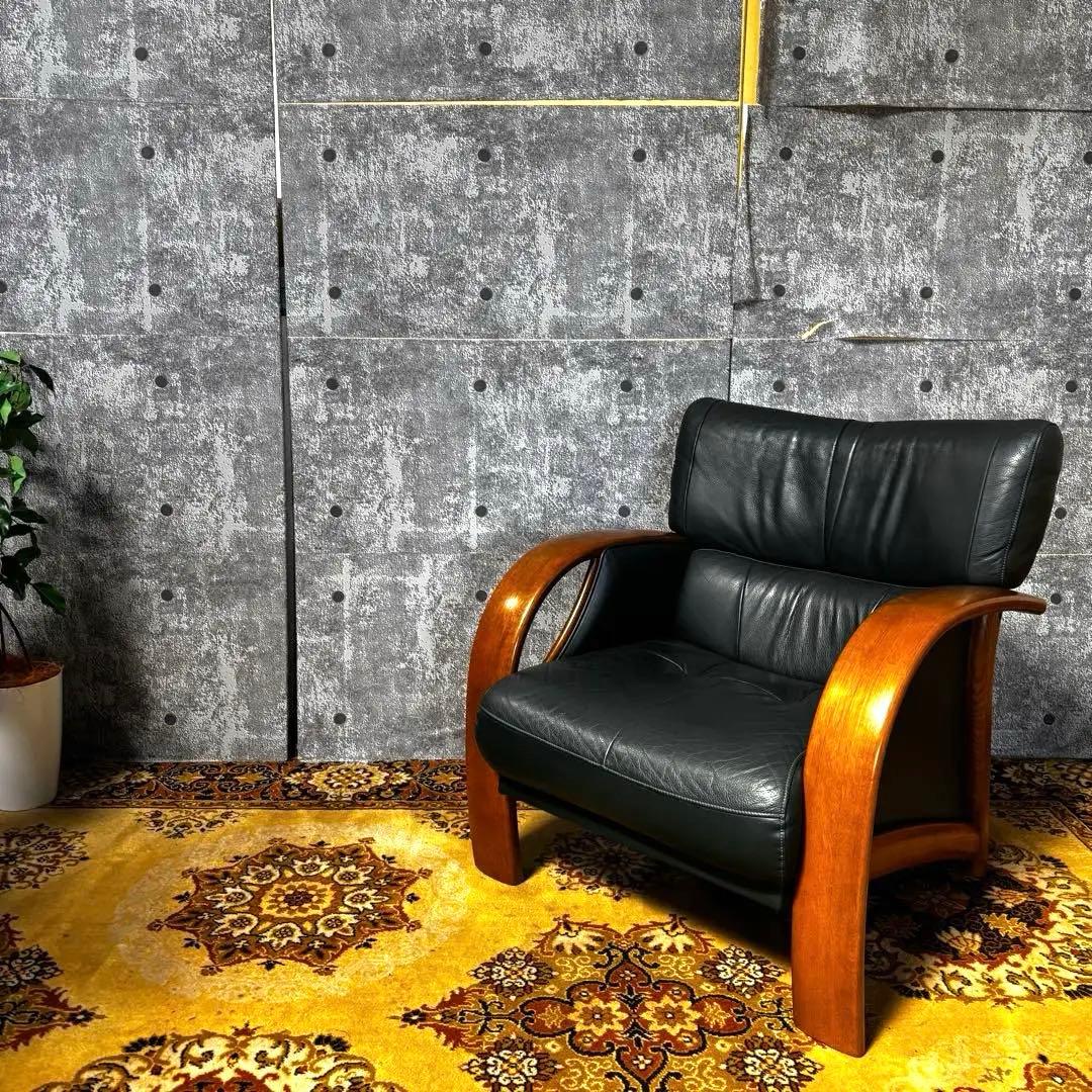 ꧁カリモク家具 karimoku꧂1人掛けアームソファ レザー 革 チェア カリモク家具（KARIMOKU FURNITURE） カリモク ソファ 1人掛け
