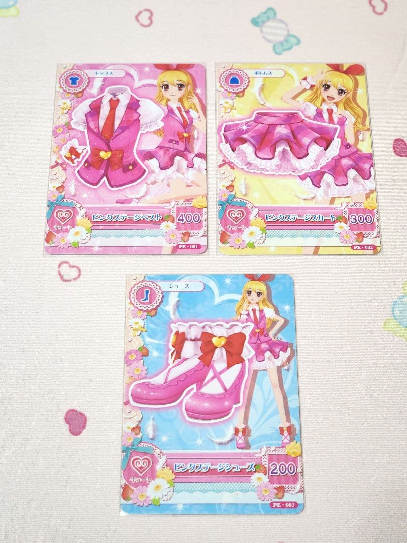 アイカツ 稼働前 ピンクステージコーデ PE001 002 003 2026年最新】アイカツ ピンクステージ 稼働前の人気アイテム - メルカリ