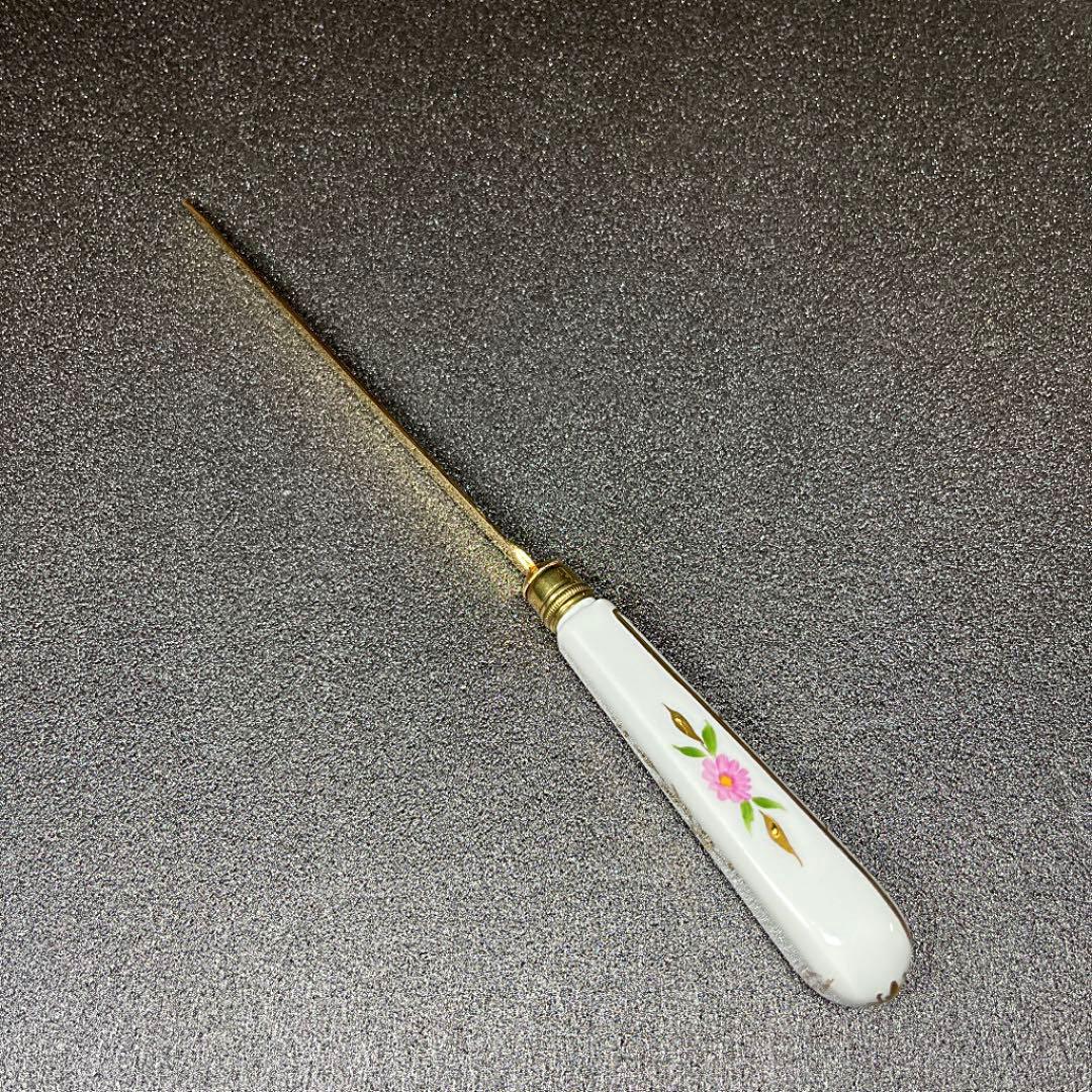 未使用品】リモージュ 金彩装飾ピンクローズ ペントレイ&ペーパー