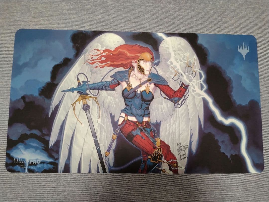 【超美品】mtg 稲妻の天使　プレイマットrk post直筆サイン入り 稲妻の天使/Lightning Angel《英語》【Reprint Cards(The List)】