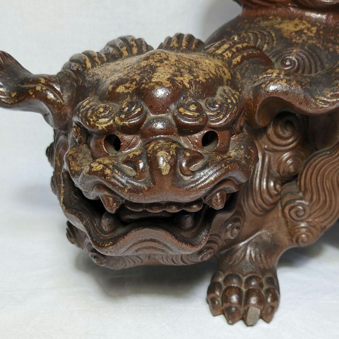 木村長十郎友敬 備前焼 唐獅子置物 細工物 縁起物 工芸品 インテリア