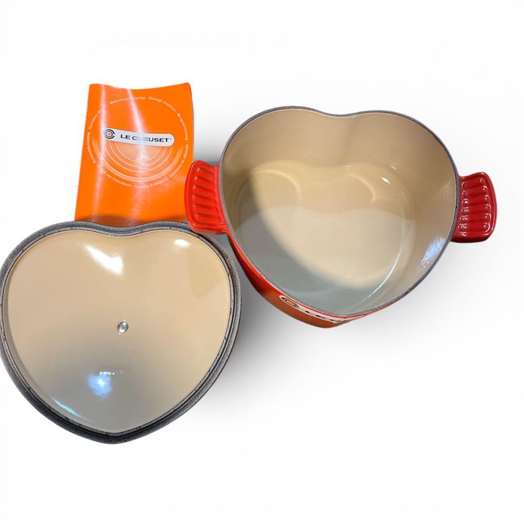 LE CREUSET ココットダムール(チェリーレッド)ホーロー鍋⭐︎ハート型