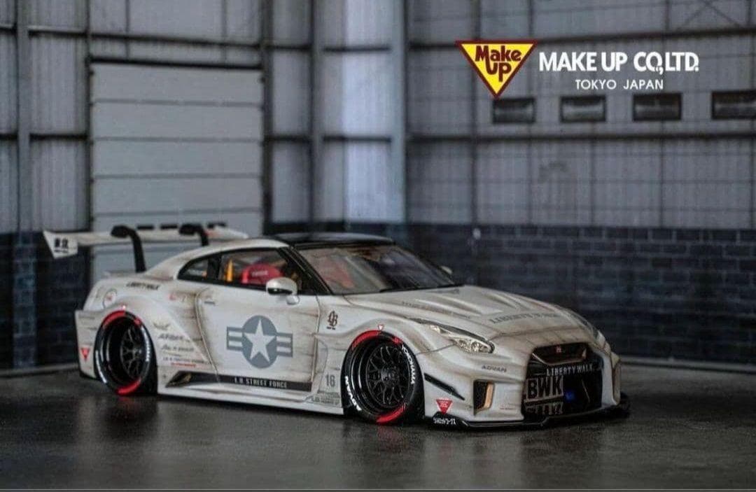 リバティウォーク 限定 Make Up Nissan GT-R LBWK1/43 LIBERTY WALK×XLARGE 1/43 MakeUP LB-Silhouette WORKS GTR GREEN - LB
